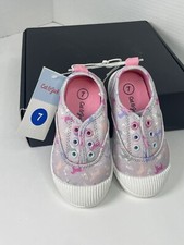 Cat Jack Girls' Parker Light Gray Unicorn Sneakers Size 7