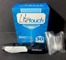 ONETOUCH Lancing  Device  black with Clear AST cap plus 100 Lancets