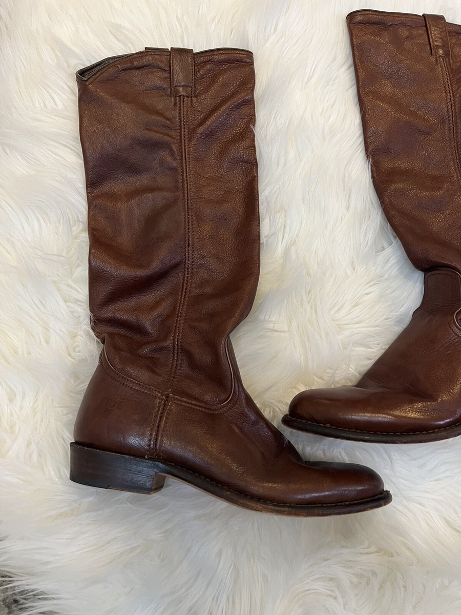 FRYE 77070 Dorado Brown Leather Riding Motorcycle Women's Size 8.5