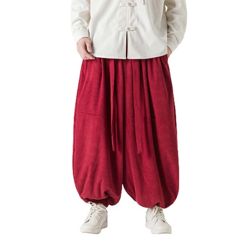 Men Harem Pants Loose Elastic Waist Large Pockets Design Hippie Yoga Drop Pants - Picture 38 of 39