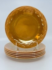 5 Fire King Anchor Hocking Peach Lustre Laurel Leaf 7.75