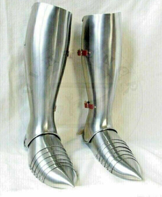 Medieval Gothic Leg Fully Armor Steel Legs Guard Knight Larp Greaves Protection