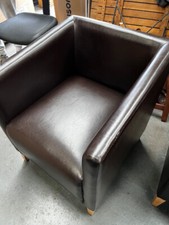 Brown Faux Leather Tub Chair Restaurant Bar Cafe Pub Bistro Hotel