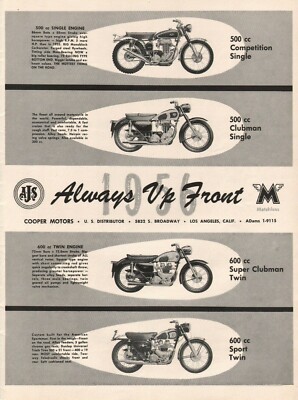 1956 AJS / Matchless Motorcycles - Vintage Motorcycle Ad | eBay