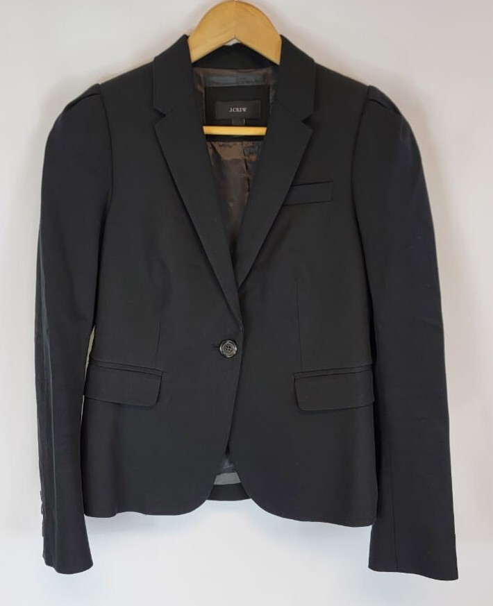 J. Crew Womens Solid Black Single Button Blazer S… - image 1