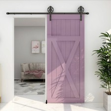 4-20FT Single Sliding Barn Door Hardware Closet Track Kit Adjustable Floor Guide