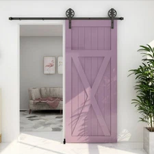 4-20FT Single Sliding Barn Door Hardware Closet Track Kit Adjustable Floor Guide