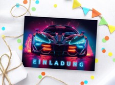 Einladungskarten zum Kindergeburtstag Jungen Rennauto Rennwagen Einladungen