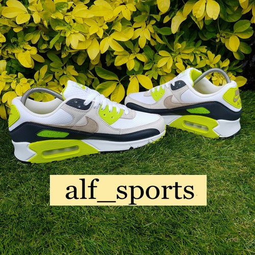 ❤ BNWB & Authentic Nike ® Air Max 90 Trainers in White, Cyber & Volt UK Size 8 - Picture 12 of 18
