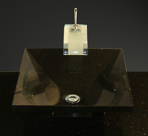 Naturstein Waschtisch Aufsatz Waschtischplatte schwarz Granit Star Galaxy - Bild 5 von 5