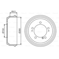Bosch Bremstrommeln Hinten 69Mm FüR Opel Movano Pritsche/Fahrgestell