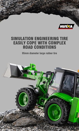 1:14 HUINA Remote Control Excavator 9CH Loader 2-way Forklift Engineering Model - Picture 11 of 13