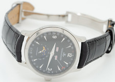 Jaeger LeCoultre Master Control Moon Black Full Calendar Stainless Steel Watch 14