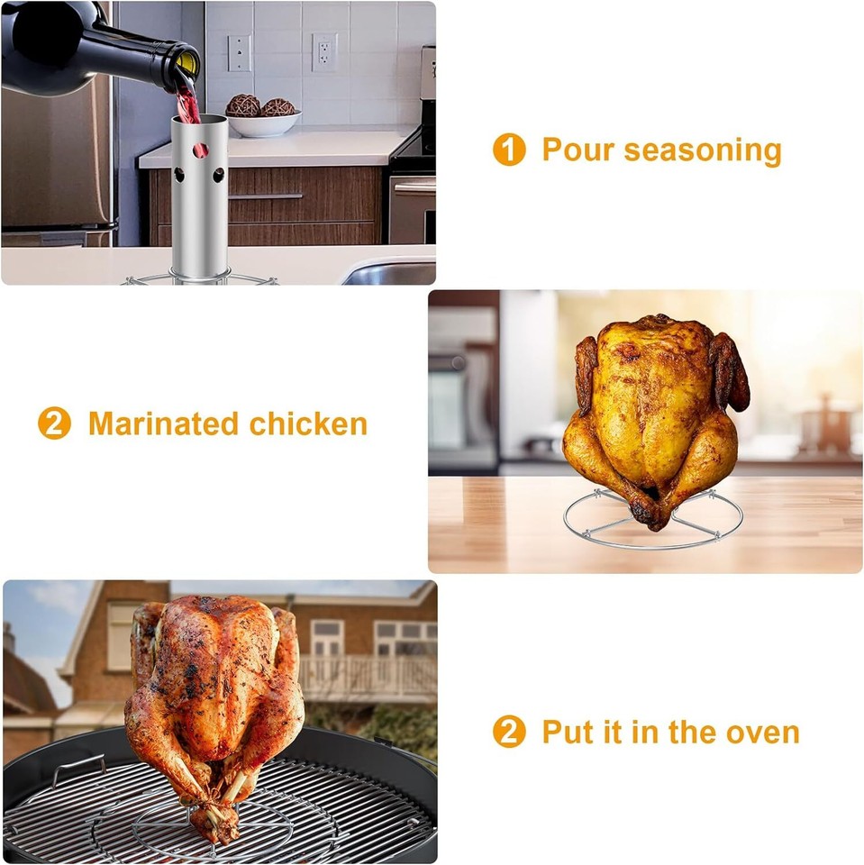 Beer Can Chicken Holder for CharBroil Big Easy Turkey Fryer Accessories Stain... eBay