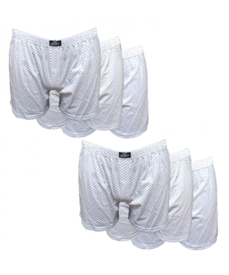 pezzi di boxer uomo in cotone 100% con apertura e bottone bianco