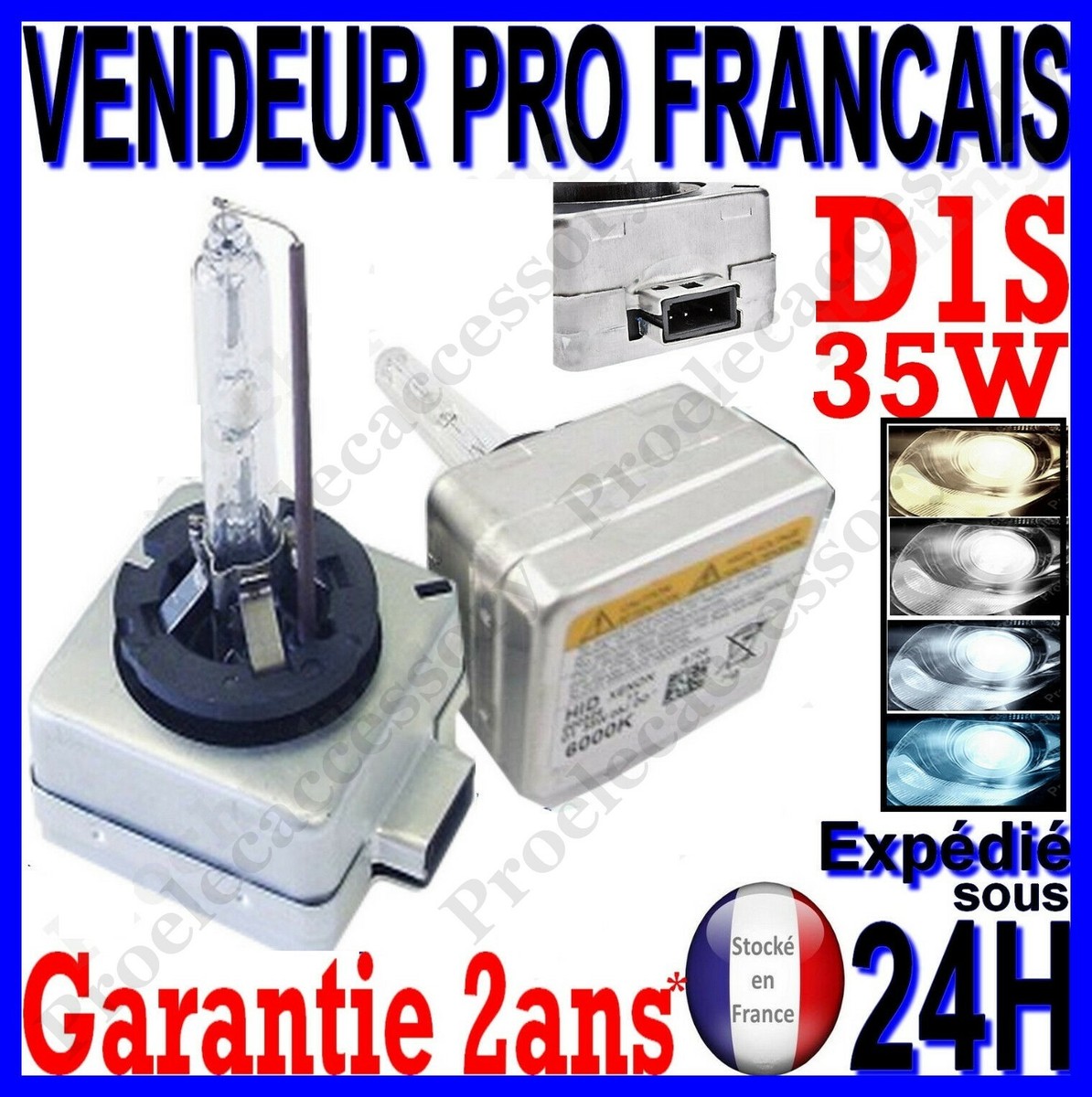 Ampoules Xénon Superlite D1S 6000K - Lot De 2, 35W, E1 Certifié - Pour Phares Night Vision