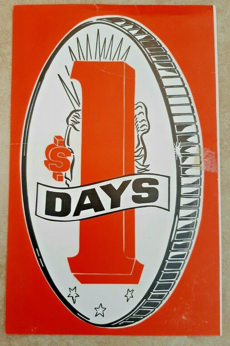 DOLLAR DAYS Card Stock Paper Vintage Advertising Sign