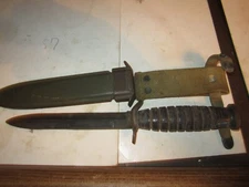 Rare ARMY WWII 2 US M3 K.l. - KINFOLKS GD MKD Trench Fighting Knife M8 Scabbard