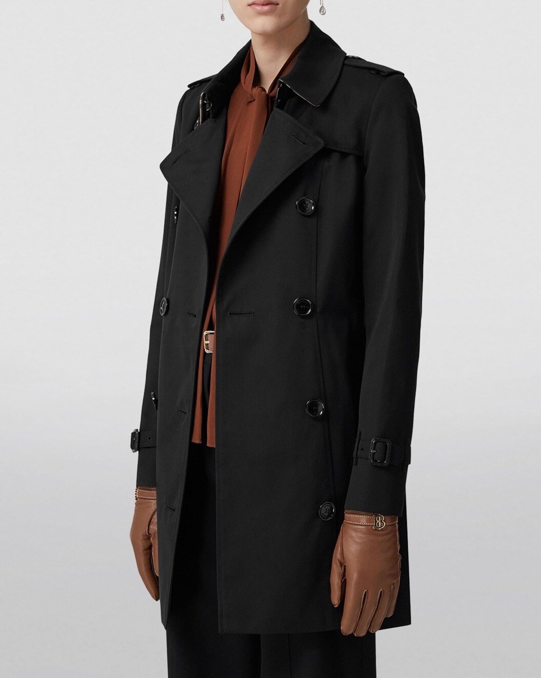 Burberry Black Chelsea Trench  Designer Coat Jacket Sz Eu 36 Uk 4 US 2 Rrp$4390