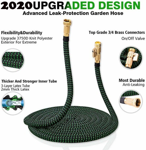 75FT 3X Stronger Deluxe Expandable Flexible Garden Water Hose W/Spray Nozzle Gun - Picture 8 of 11