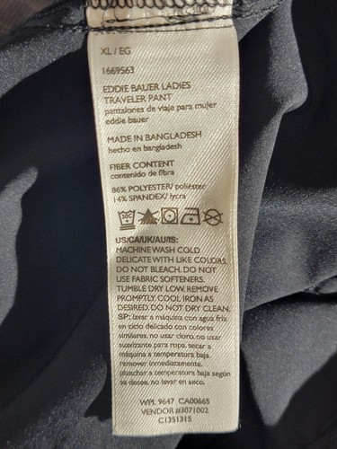 eddie bauer active wear tek chino pants womens XL tapered elastic waist black - 第 11/11 張圖片