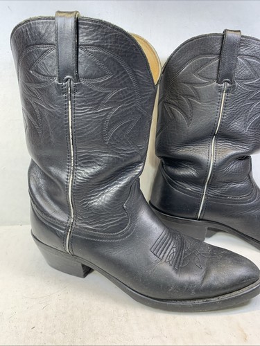 Vintage Durango TR760 Black Leather Cowboy Boots with Oil Resistant Soles10-1/2d - Picture 2 of 8