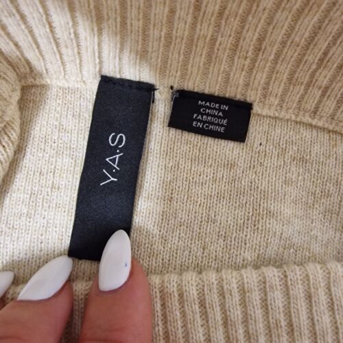 Y.A.S Knitted Wrap Style Midi Skirt S 8 10 Beige Oatmeal - Picture 7 of 17