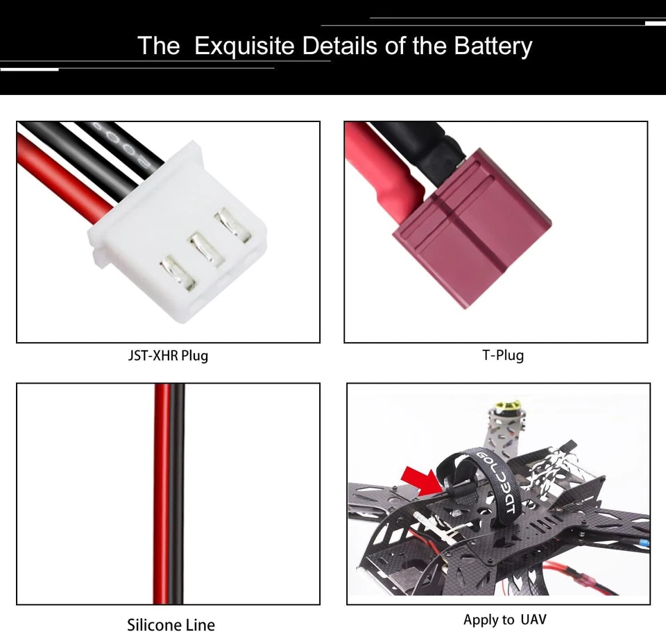 Lipo-Akku 2 Zellen 7.4V 2200mAh 35C mit T-PLUG Anschluss Hohe Leistung für RC - Bild 3 von 4