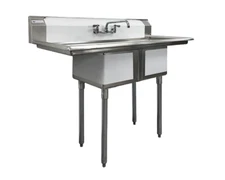 14" 2 Bowl Kitchen Sink Commercial Sink 2 Compartment W/ Drainboards NSF
