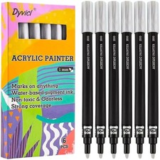 Acrylic Paint Pens Set Fine Tip Markers Rock Stone Wood Fabric DIY