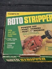 THOMPSON Roto Stripper Drill Attachment Fine Tool Paint Rust Removal VTG USA EUC