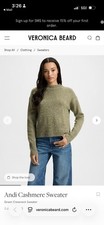 Veronica Beard Andi Cashmere Green Crew Neck Pullover Sweater Originally 498