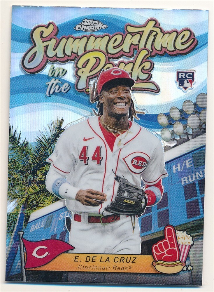 ELLY DE LA CRUZ 2024 TOPPS CHROME #4 RC SUMMERTIME IN THE PARK REFRACTOR REDS SP