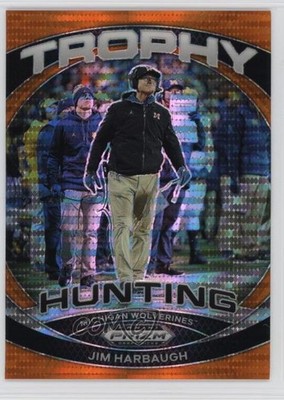 2024 Panini Prizm Draft Picks Trophy Hunting Orange Pulsar 3/49 Jim Harbaugh 1u6