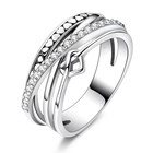 925 Silver Ring for Women Interlaced Heart Original Finger Ring Girls Party Acce