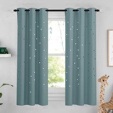 Blackout Kids Curtains for Boys Bedroom Star Cut Out Curtains for Nursery Room T