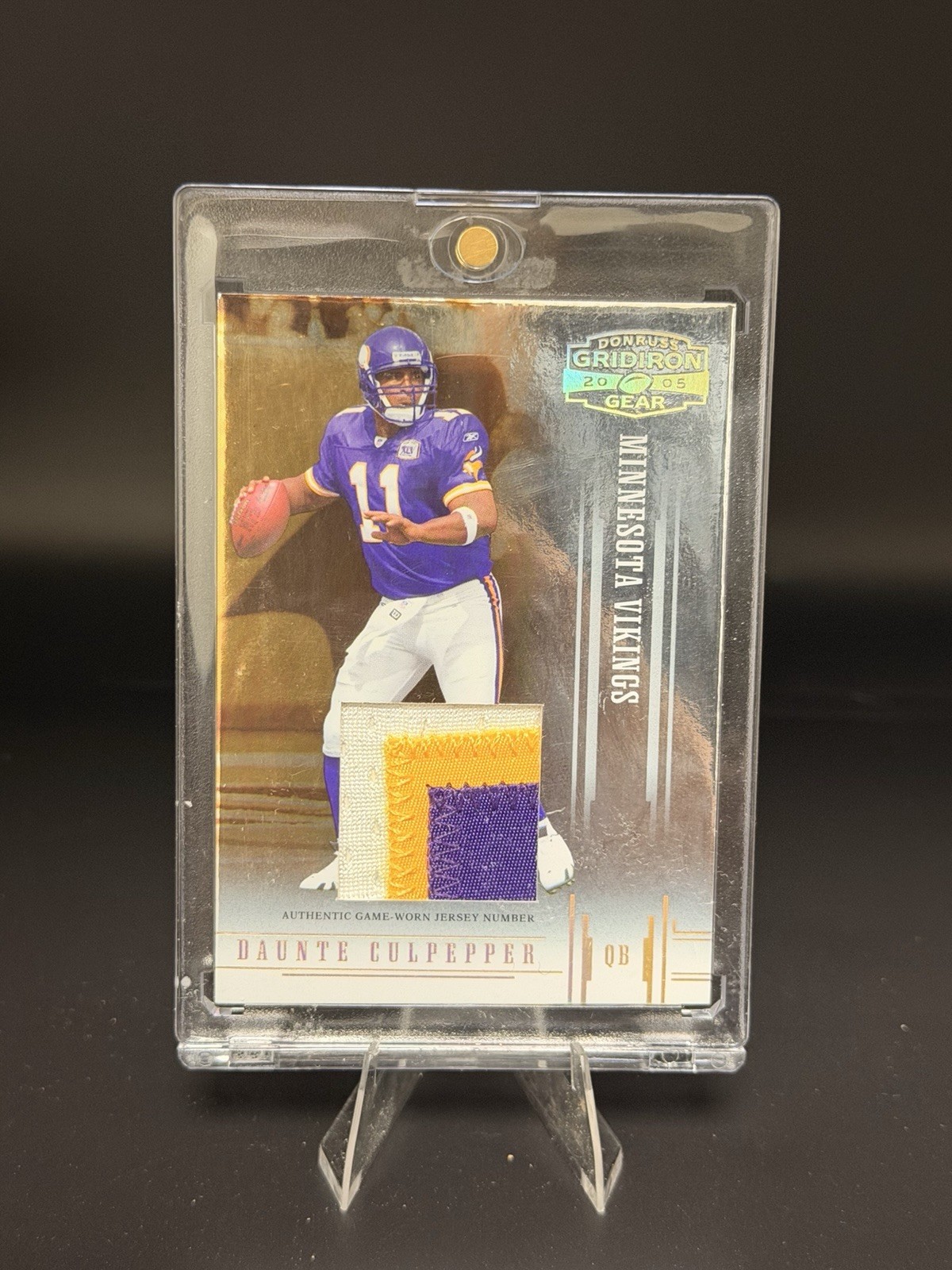 🏈 2005 Donruss Gridiron Gear Daunte Culpepper Game-Worn Patch /50 Vikings