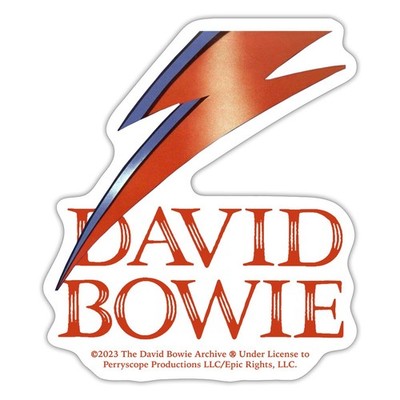 David Bowie Schriftzug Rot Mit Blitz Aufkleber Sticker, max. 10 x 10 cm