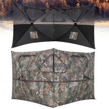 Turkey Hunting Ground Blind 2-Panel Pop Up Fence with 3 Shoot Through Ports