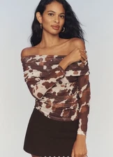 NWT Anthropologie The Aleda Mesh Off-Shoulder Top by Maeve Size S