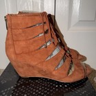 Sam Edelman Santina Cinnamon Suede Lace Wedge Vintage  Sz7  BRAND NEW WITH BOX — photo 3