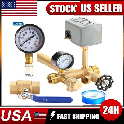 #ad 1 X 11 Well Pressure Tank Tee Kit For Water Well 40 60psi Pressure Switch Brass $58.99