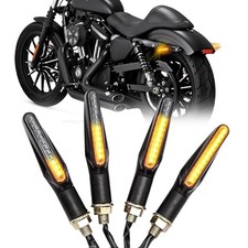 4PCS Motorcycle Indicators Flowing Turn Signal Lights Motorbike 4pcs Black 1