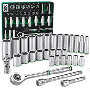 SK Tools USA 01308-216P 31 Piece 3/8'' Drive Metric Standard & Deep Socket Set