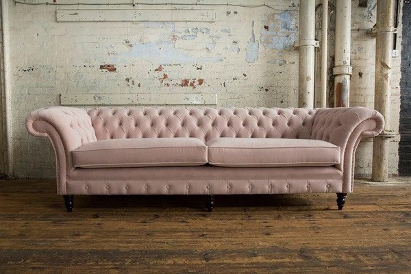 Xxl Sofa 4 Sitzer Couch Chesterfield Polster Sitz Garnitur Leder Textil Pinke-image