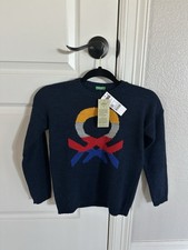 Benetton Knitted Sweater Blue Size M 7/8