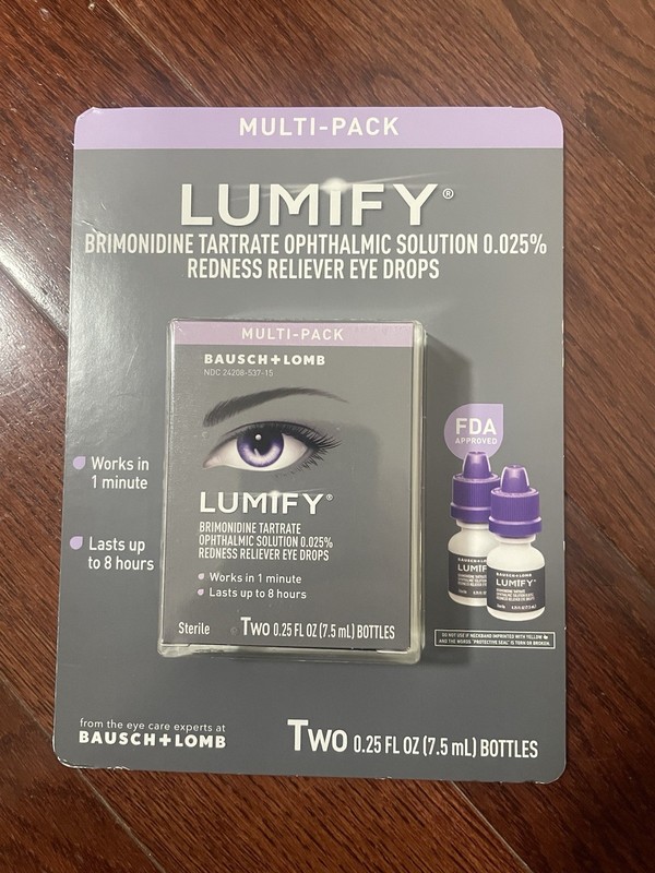 Lumify 2packs 0.25 oz 7.5mL Redness Reliever Eye Drops