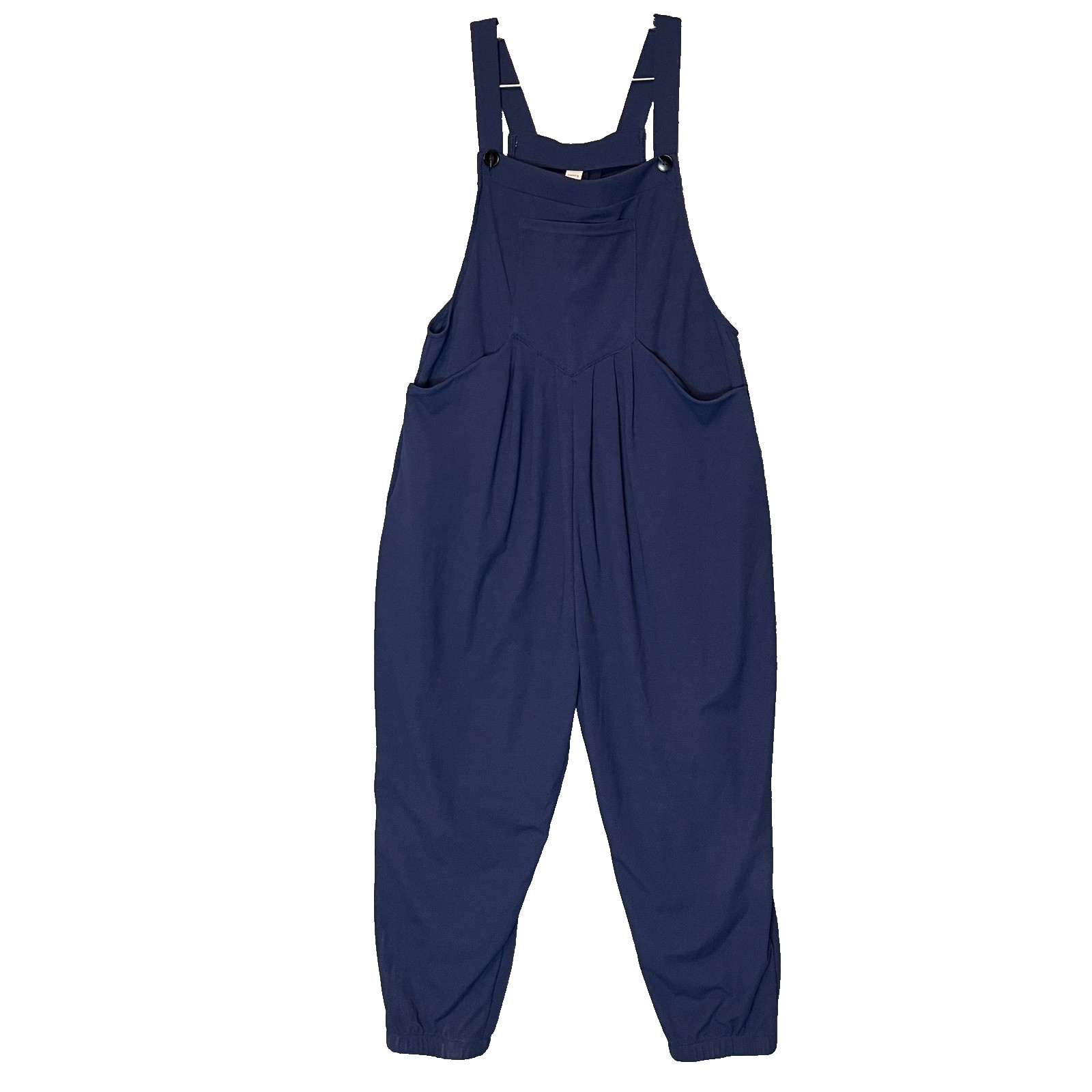 Halara Women Adjustable Strap Waffle Jogger Overalls L Navy Blue Casual Comfort