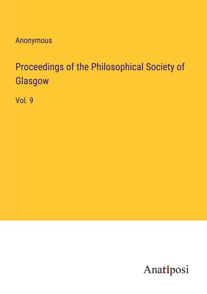 Proceedings Of The Philosophical Society Of Glasgow Anonymous-image