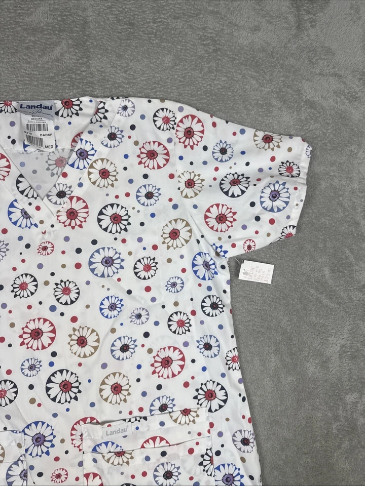 Landau Woman’s Scrub Top Floral Size Medium NWT - Image 3 of 4